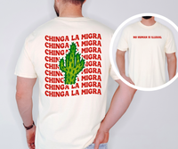 'No Human Is Illegal. Chinga La Migra' - Unisex T-Shirt - Ivory - Premium Cotton