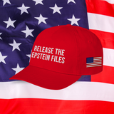 'Release The Epstein Files' Unisex Presidential Dad Hat - Red - Premium Chino Twill