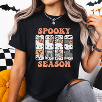 'Hello Spooky Season' T-Shirt - Orange/Black - Premium Cotton