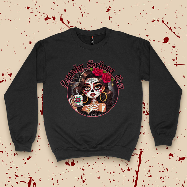 'Spooky Senora Era' Crewneck - Black - Premium Brushed Fleece Cotton Blend