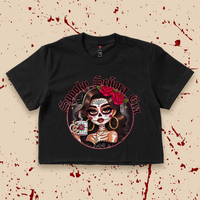 'Spooky Senora Era' Crop Top Shirt - Black - Premium Ring-Spun Cotton
