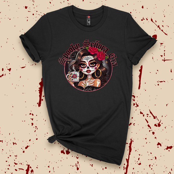 'Spooky Senora Era' T-Shirt - Black - Premium Ring-Spun Cotton