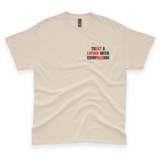 'Treat A Latina With Compassion' Hidden Message Men's T-Shirt - Sand - Premium Cotton