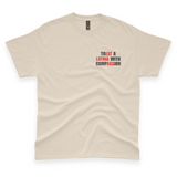 'Treat A Latina With Compassion' Hidden Message Men's T-Shirt - Sand - Premium Cotton