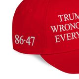 'Trump Was Wrong About Everything!' Unisex Presidential Dad Hat - Red - Premium Chino Twill