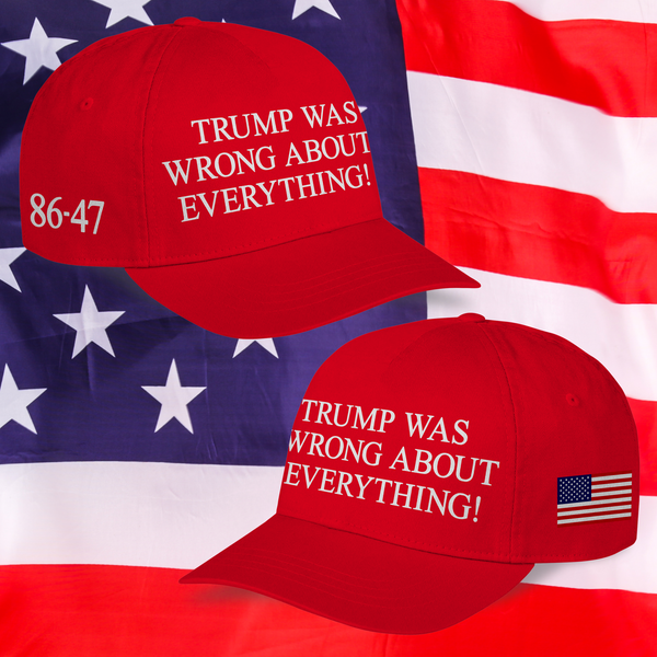 'Trump Was Wrong About Everything!' Unisex Presidential Dad Hat - Red - Premium Chino Twill