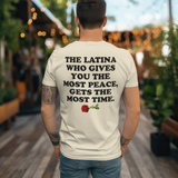 'The Latina Who Gives You The Most Peace Gets The Most Time' Men's T-Shirt - Ivory - Premium Heavy Weight Cotton