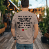 'The Latina Who Gives You The Most Peace Gets The Most Time' Men's T-Shirt - Mocha - Premium Heavy Weight Cotton
