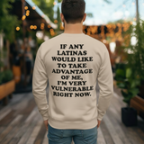 'I'm Very Vulnerable' *Latinas Version* Men's Sweatshirt - Crewneck - Sand - Premium Brushed Fleece