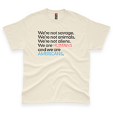 'We are Humans' Bad Bunny Grammy Speech Unisex T-Shirt - Ivory - Premium Heavy Weight Cotton