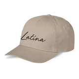 'Latina' Script Dad Hat - Khaki - Premium Chino Twill
