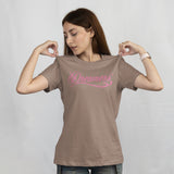 'Dreamers: Born From Dreams That Crossed Borders' Unisex T-Shirt - Mocha/Pink - Premium Cotton