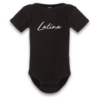 'Latina' Script Baby Onesie - Black - Premium Ring-Spun 100% Cotton